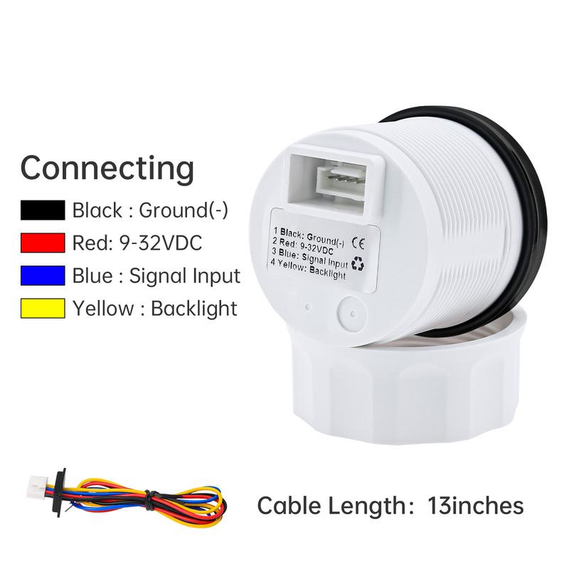Auto Car Boat 2" 52mm Oil Temperature Gauge with Warning Red Light 50~150℃ Oil Temp Meter+Sensor 1/8NPT M14X1.5 DC12V 24V