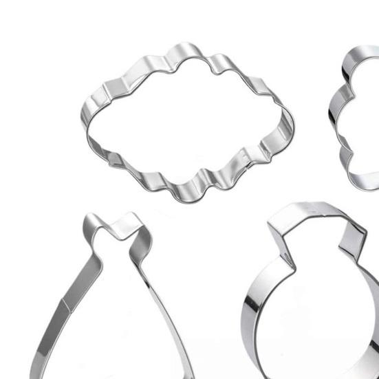 7Pcs/Set Wedding Cookie Cutters Beautiful DIY 430 Stainless Steel Fondant Cake Biscuit Molds for Baking