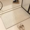 Toilet Solid Color Linen Floor Mat Bathroom Door Water Absorption Non-Slip Toilet Floor Mat Toilet Kitchen Dirt-Resistant Carpet