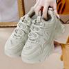 Fashion 2025 New Women New Fashion Platform Sport Shoes Women Summer Beige Casual Chunky Sneakers Women Leather Platform Shoes