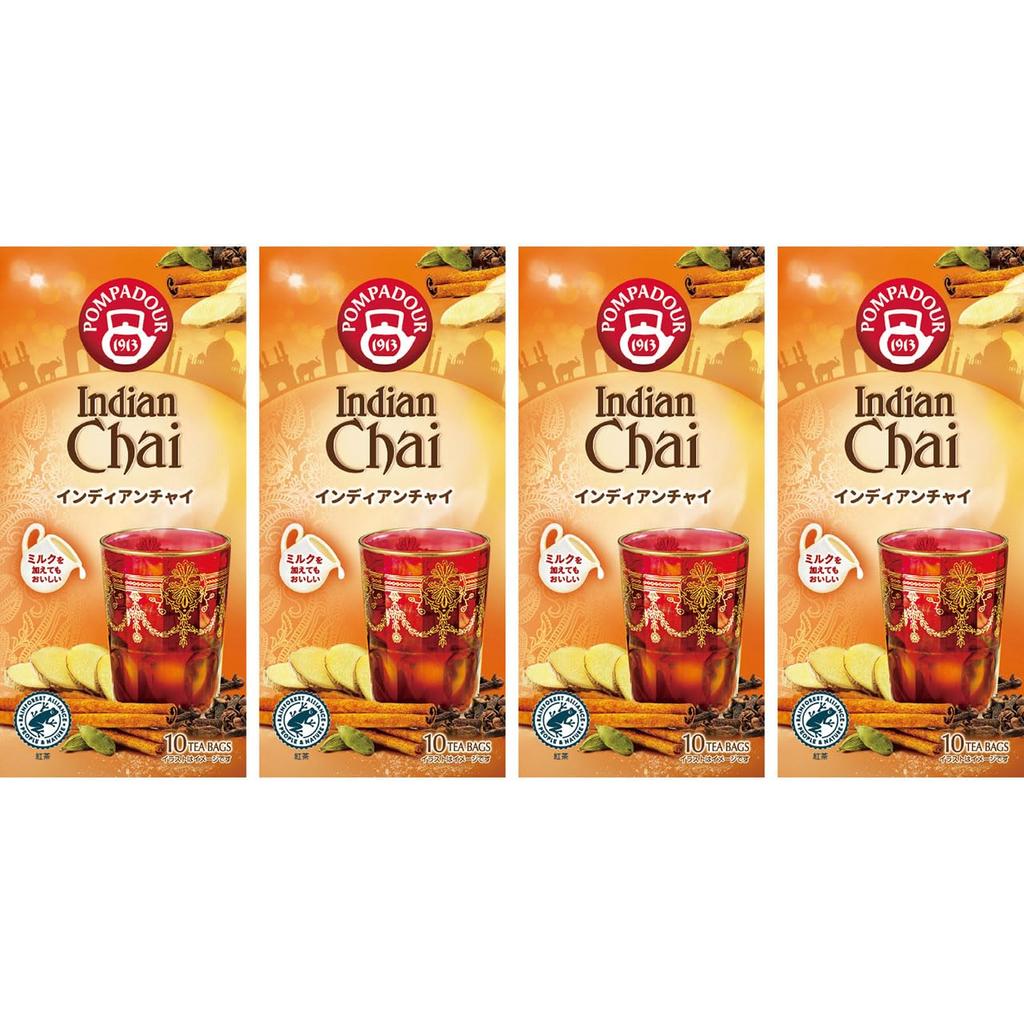 Japan Green Tea Center Pompadour Indian Chai 10TB X 4