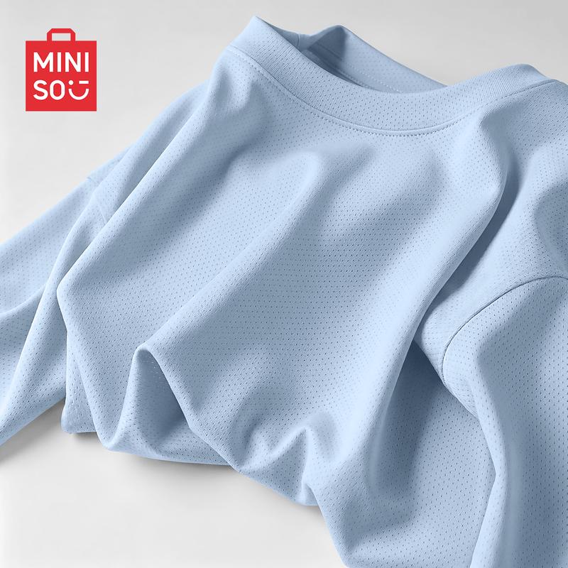 MINISO Men's Quick-Dry Ice Silk Mesh T-Shirt