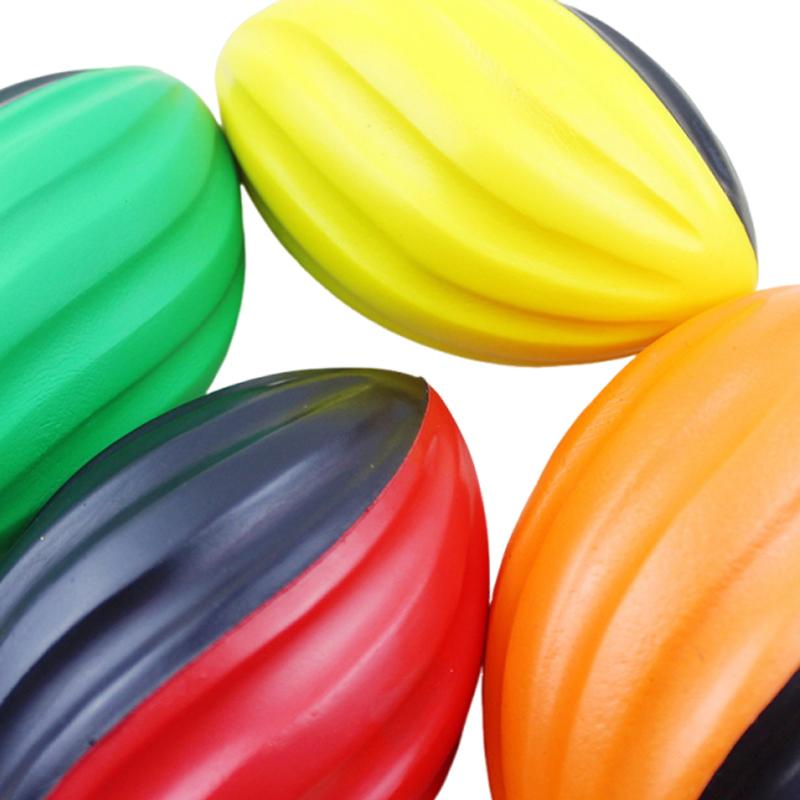 Pu Sponge Elastic Rainbow Rugby Anxiety Relief Sports Toy Foams Jumping Balls Child Portable Comfortable Easy Grip Toys