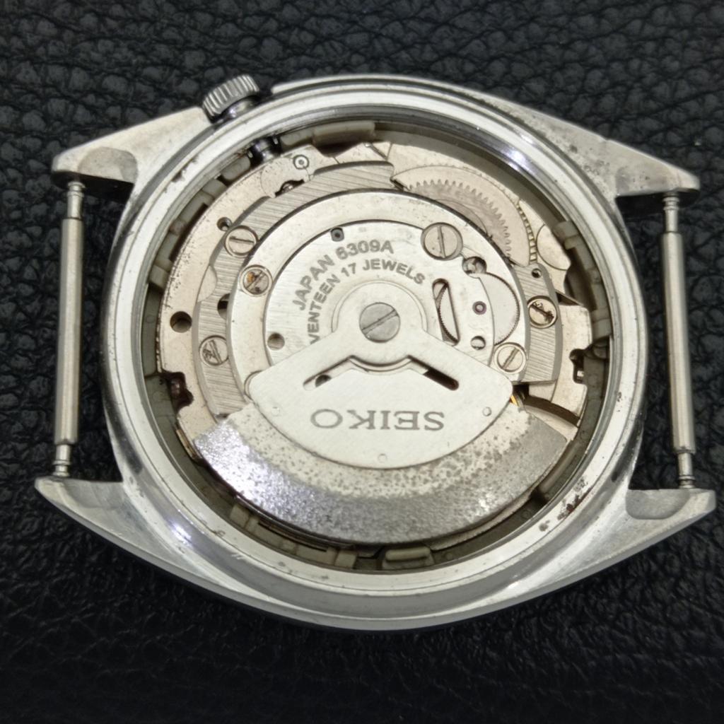 JAPAN VINTAGE SEIKO 5 AUTOMATIC 6309A MENS GREEN COLOR DIAL WATCH a701248-5 R206a-a701248