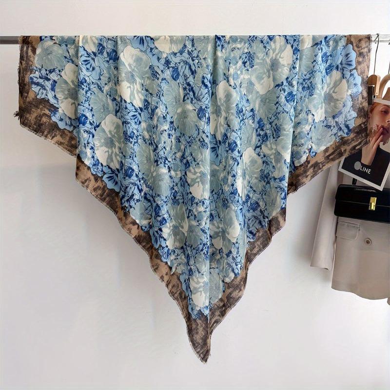 

Spring and summer thin imitation cotton and linen shawl, travel photo, color printed scarf, air-conditioned room large square scarf 135*135