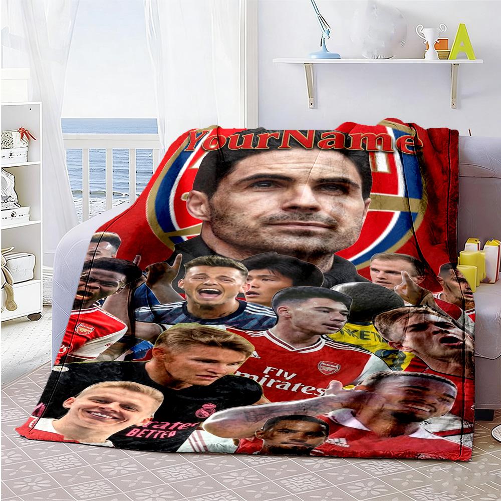 Arsenal Personalized Name Blanket Cozy Personalized Blanket Soft & Cozy for Livingroom Couch Office Chair Bed Ideal for All Seasons