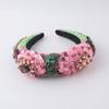 Sponge Pink Rhinestone Headwear Fashion Hairband Luxury Baroque Crytal Headband Wedding Ladies Bridal Hair Accessories