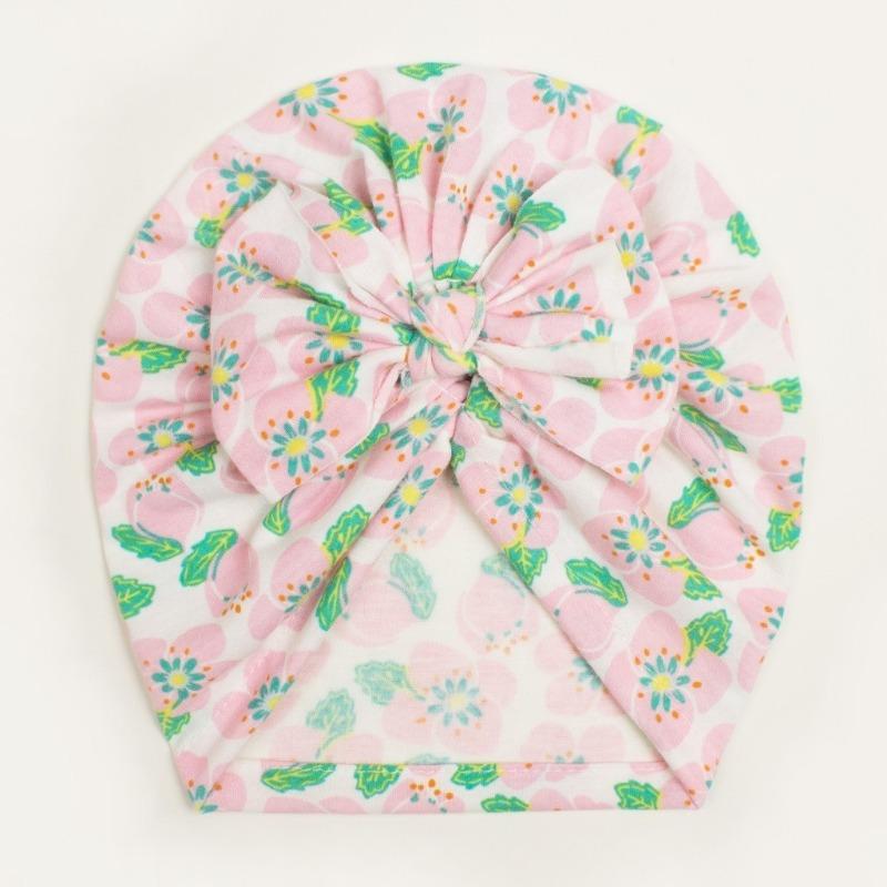 

New cute children s bow pullover hat, creative printed baby hat, thin baby fetal hat