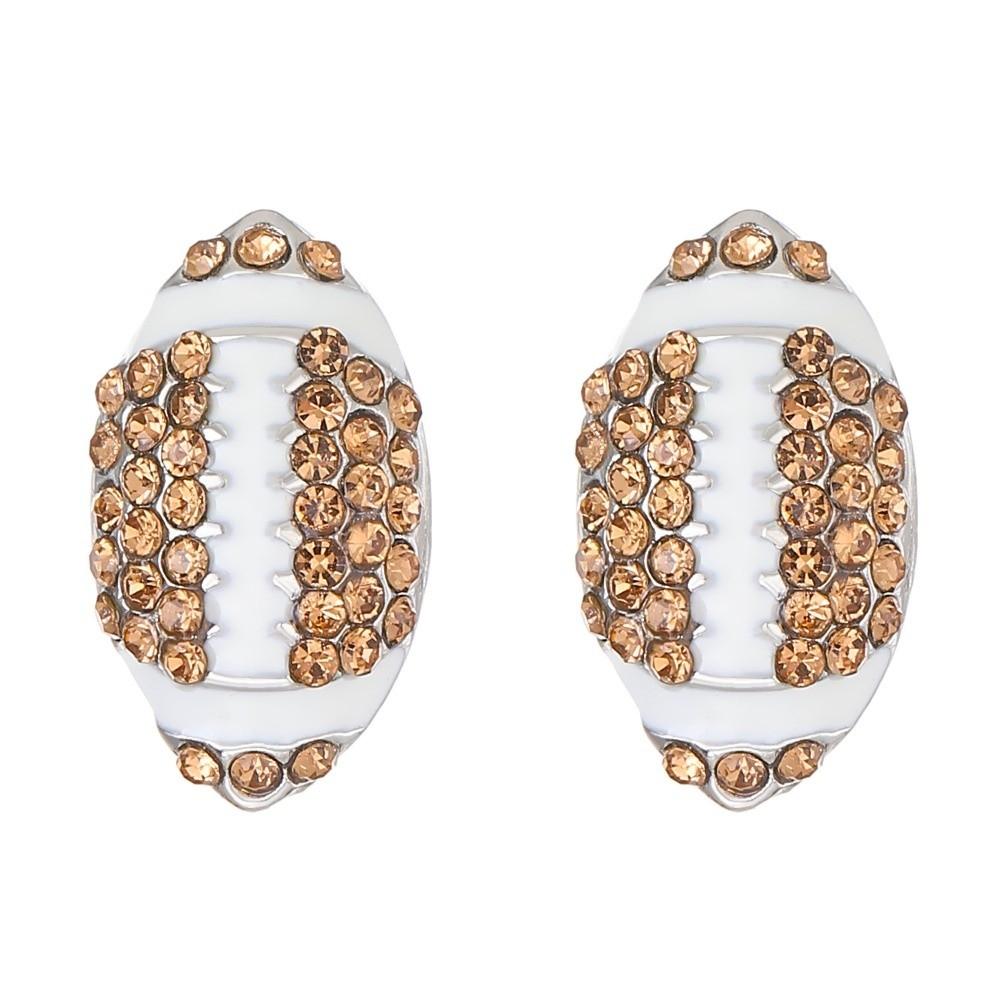 Football Basketball Football Ear Studs Rhinestone Ear Jewelry Sporty Zinc Zinc Alloy Stud Earrings Daily Rugby