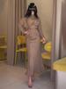 2024 Summer Women's Satin Lace-Up Skirt Set with Waist-Cinching, Solid Color, European & American Style