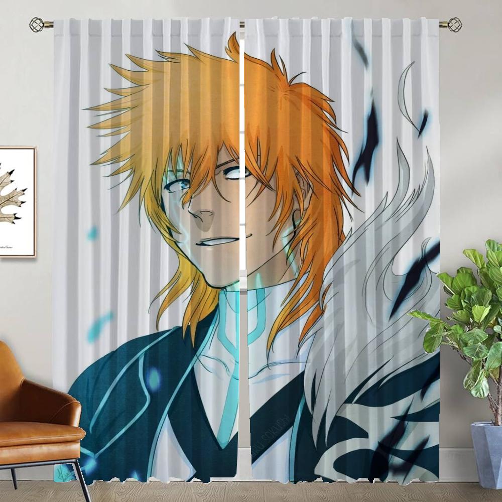 BLEACH Gardiner för Sovrum Fönstergardin för Rum 2 Paneler Halloween Dekoration Heminredning Gardiner Avskärmning Rullgardiner Vardagsrum