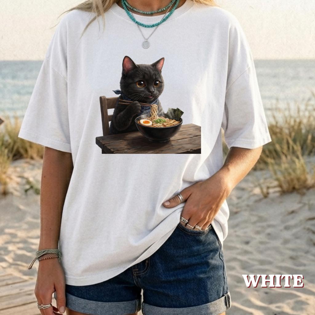 Ramen Cat Cute Kawaii Anime Shirt, Japanese Noodle Cat Tee Gift