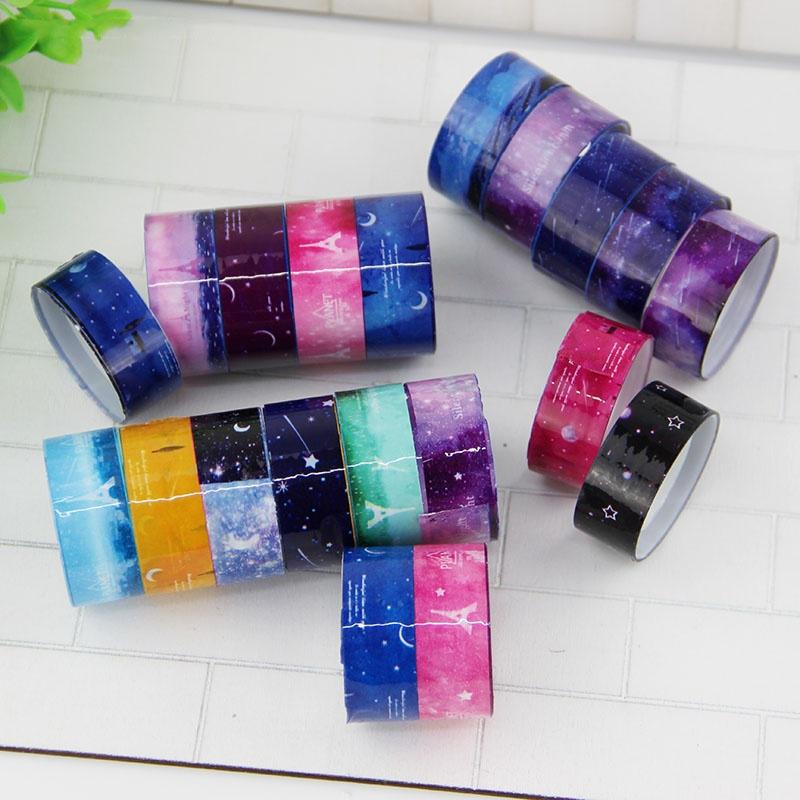 5 Pcs Starry Sky Washi Pvc Roll DIY Decor Scrapbooking Sticker Masking Tape Adhesive