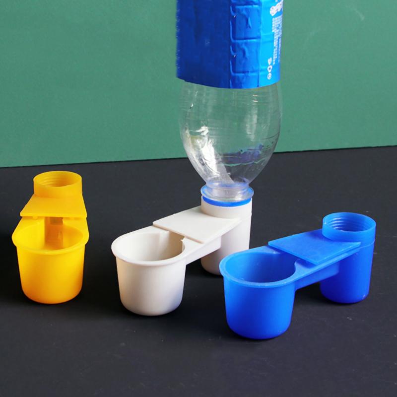 1pcs Plastic Pet Drinker Bowl Portable Water Bottle Feeding Cat Chicken Pigeon Parrot Hamster Double Nozzle Water Guide For Bird