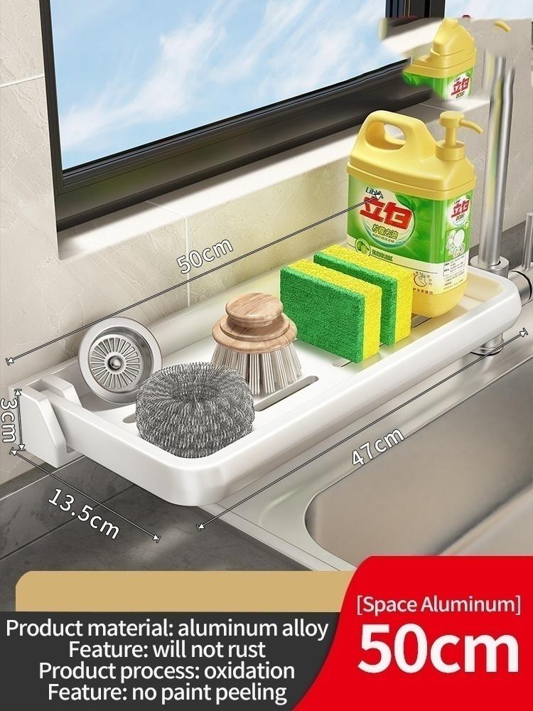 Foldable Kitchen Sponge Holder Sink Drain Rack Soap Drainer Towel Rack Shelf Organizer bathroom Storage Accessories