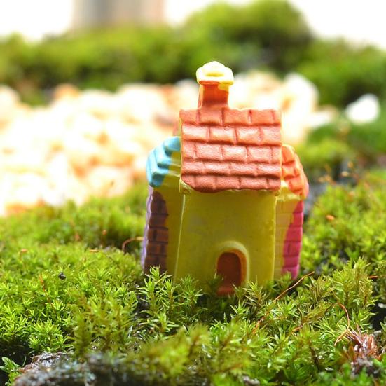 5-teilige Miniatur-Miniatur-Gartenstatue aus wetterbeständigem Kunstharz mit Mikrolandschaft für den Hinterhof