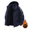 Men's Hooded Cotton Jacket - Windproof, Thickened, Three Stripes, Plus Velvet, Large Size Outerwear for 2025 Autumn/Winter.