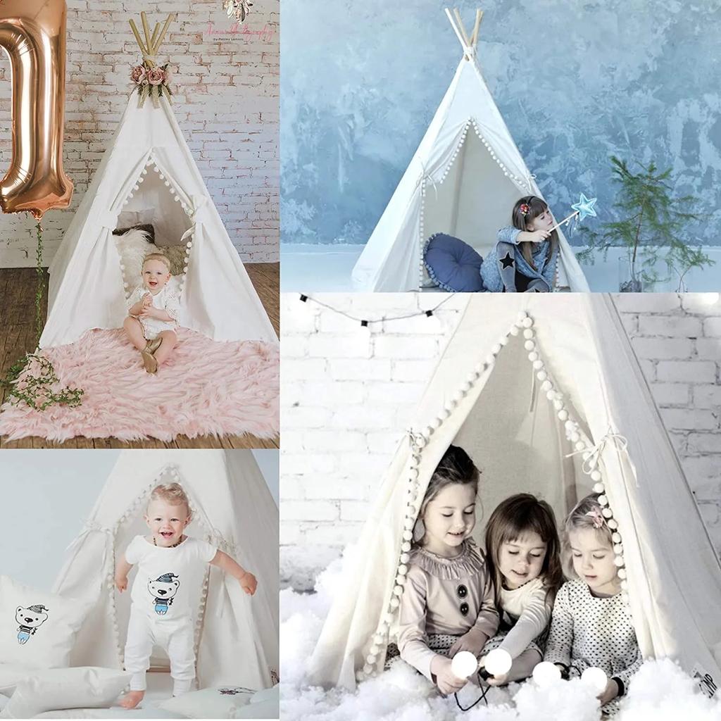Portable Kid Tent 1.6M1.3M Children's Play House Wigwam Teepee Tipi Toddler Ball Pit Castle Play Room for Girls