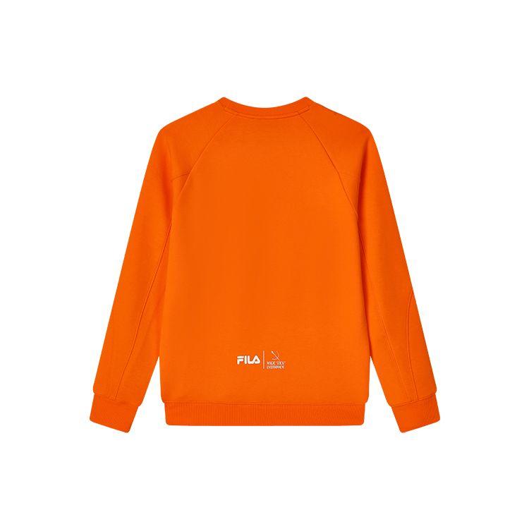 FILA Casual Loose Logo Knit Pullover Long Sleeve Sweatshirt Men sweatshirt Deep-Orange F51M249215F-OR