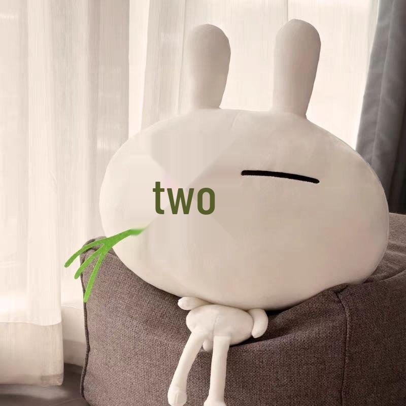 Adorable TUSKI Plush Toy: Playful Rabbit Holding Grass Cushion - Perfect Gift Pillow Doll