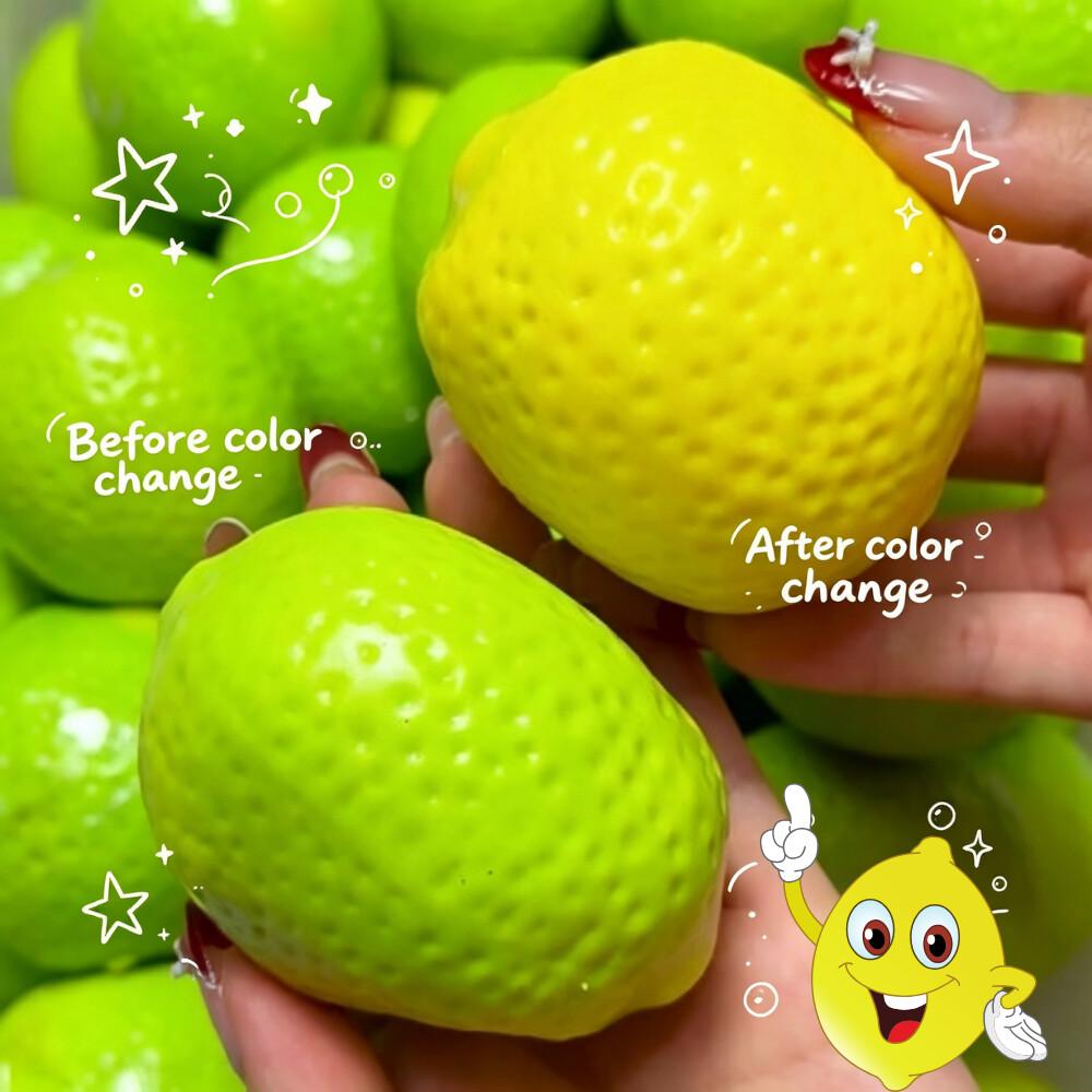 Ręcznie robiona chrupiąca cytrynowa piłeczka antystresowa do ściskania, Zmieniająca kolor mango gniotek sensoryczny do zabawy, Zabawka sensoryczna ASMR do łagodzenia stresu