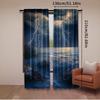 2Pcs Nature Curtain Summer Storm Over The Rocks In Ocean Bad Weather Nature For Bedroom Living Room And Dining Room
