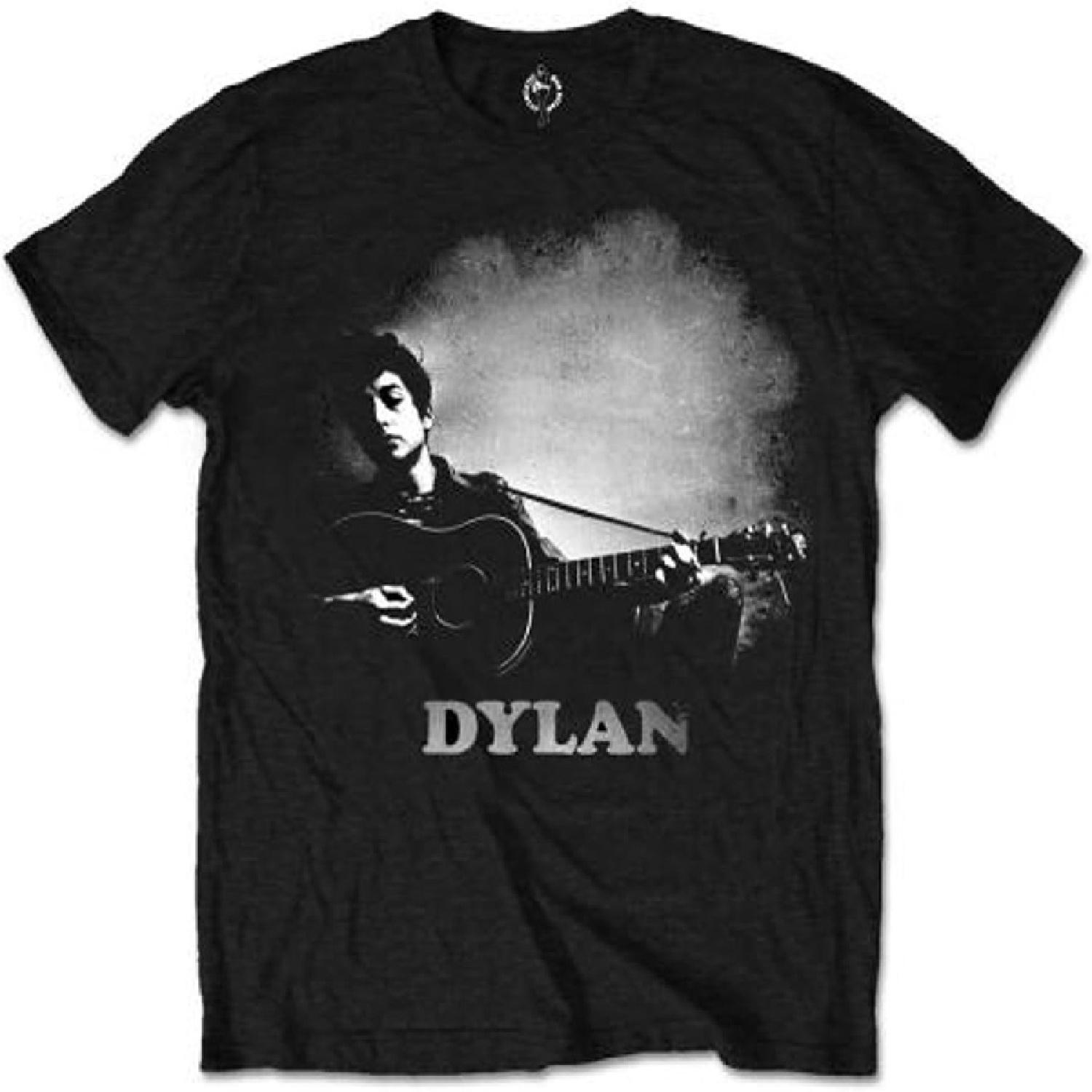 

Bob Dylan Guitar & Logo Official Tee T-Shirt Mens Unisex M чорний