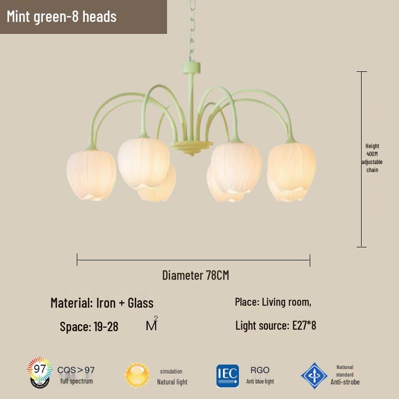 Modern Minimalist Cream Style Chandelier - Tulip Design for Living Room, Bedroom, or Dining Area