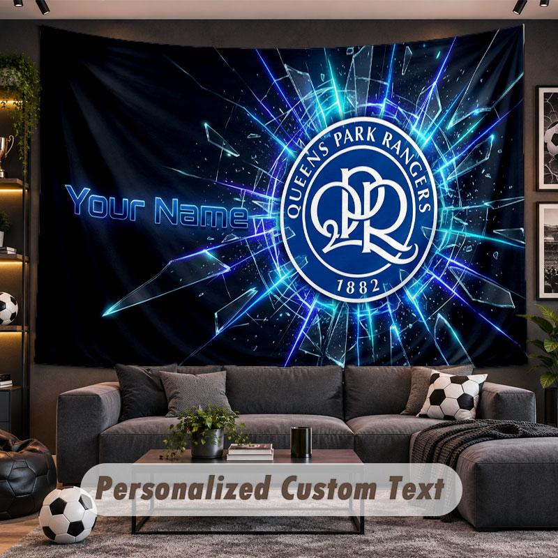 Wall Hanging Tapestry Custom NameQueens Park Rangers Pattern Personalized Printed Fabric Wall Decor