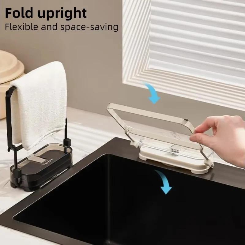 Kitchen Sink Filter Rack Foldable Sink Strainer Mesh Bag Stand Waste Garbage Net Shelf Disposable Garbage Mesh Bag Kitchen Gadge