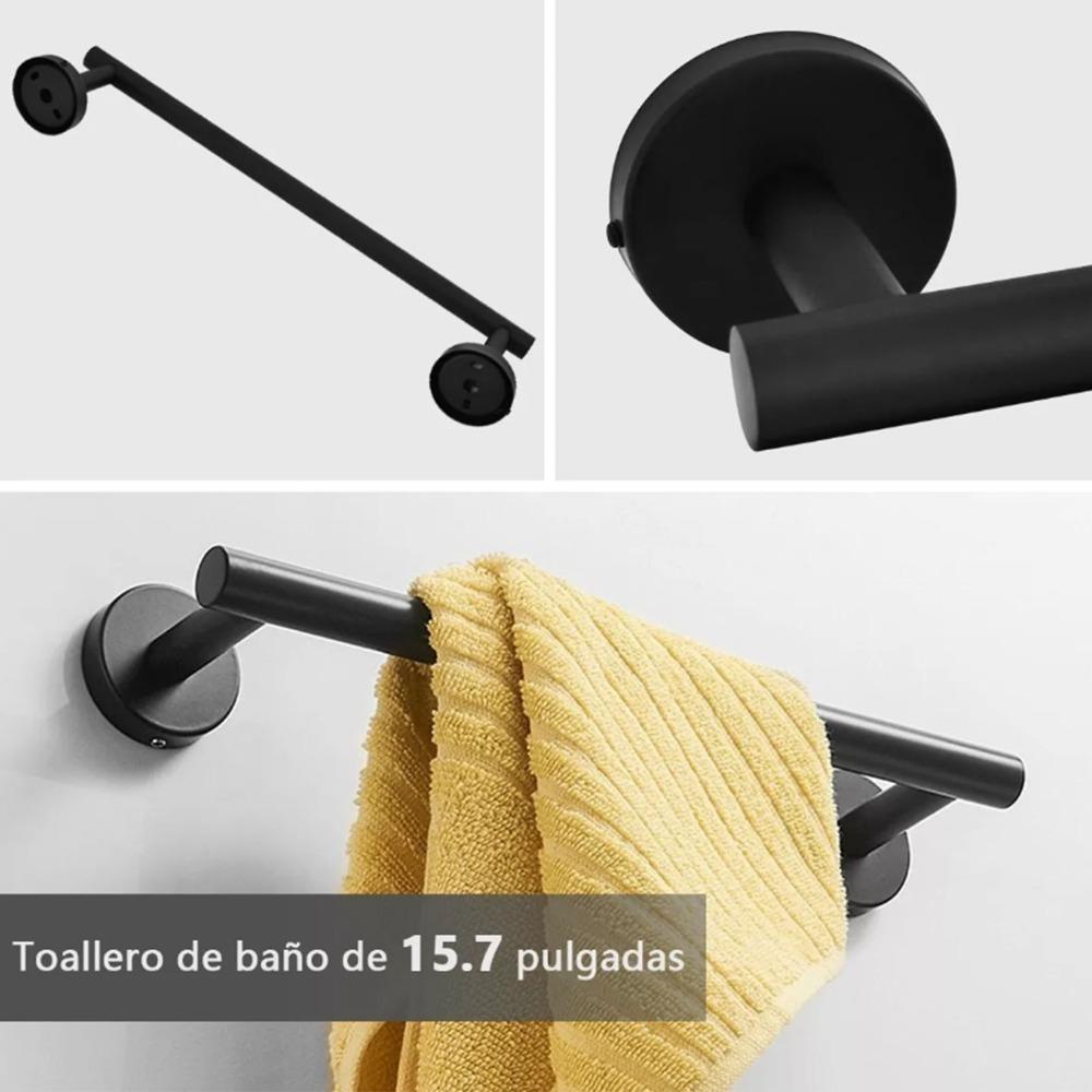 5 PCS Black Bathroom Hardware Set Wall Mounted Towel Rack Set Household Use