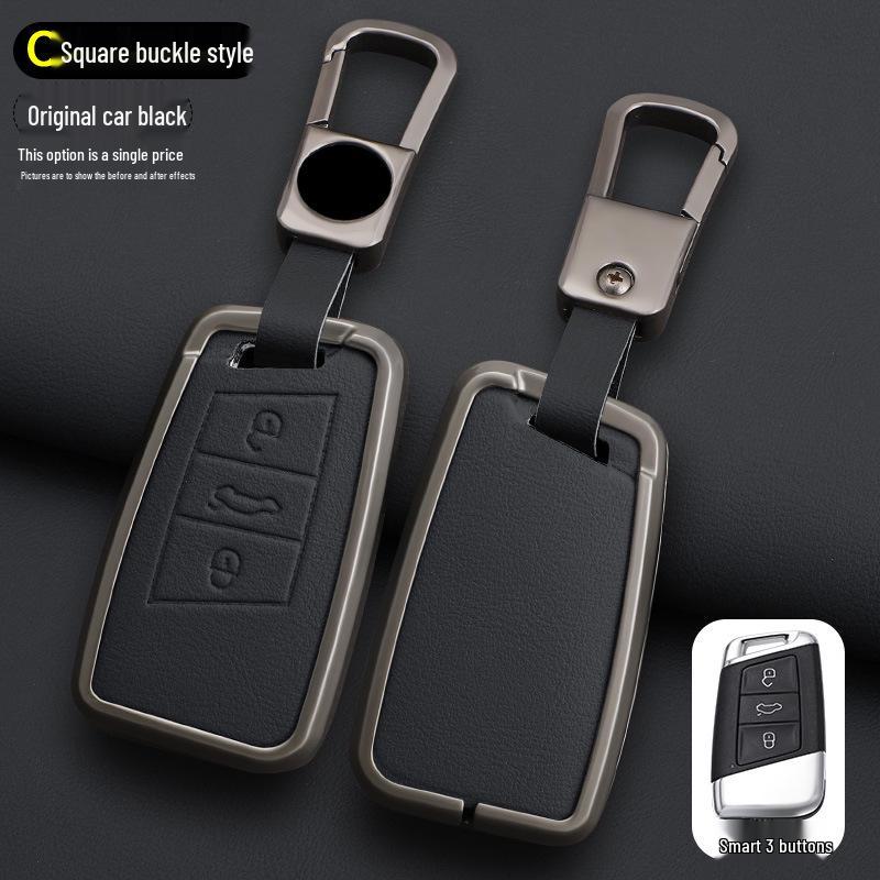 Volkswagen Key Case for Magotan, Passat, Tiguan, Sagitar, Tayron, CC, Lavida - Men's Car Key Shell with Buckle