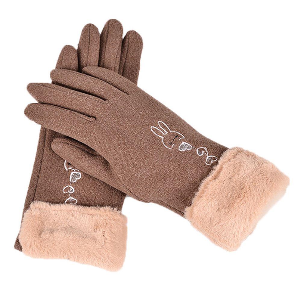 Driving Velvet Riding Thickened Rabbit Gloves Plush Gloves  Mittens Women Mittens