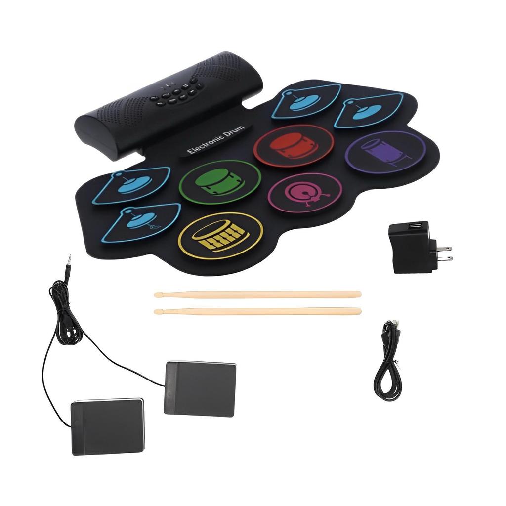 Portable Electronic Hand Roll Drum Kit for Beginners and Children - Foldable Jazz Drum Set
