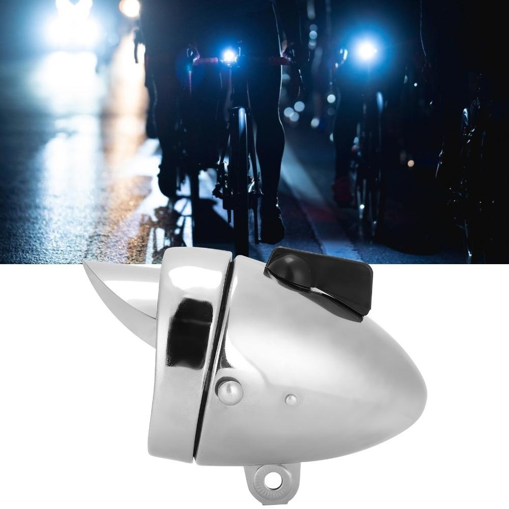 AAA Battery Powered Bicycle Headlight Electroplate Surface Bicycle LED Headlight Camping Bike серебряный