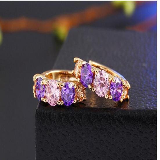 

Новые медные серьги Хрустальные цирконовые серьги Прямые серьги в простом стиле