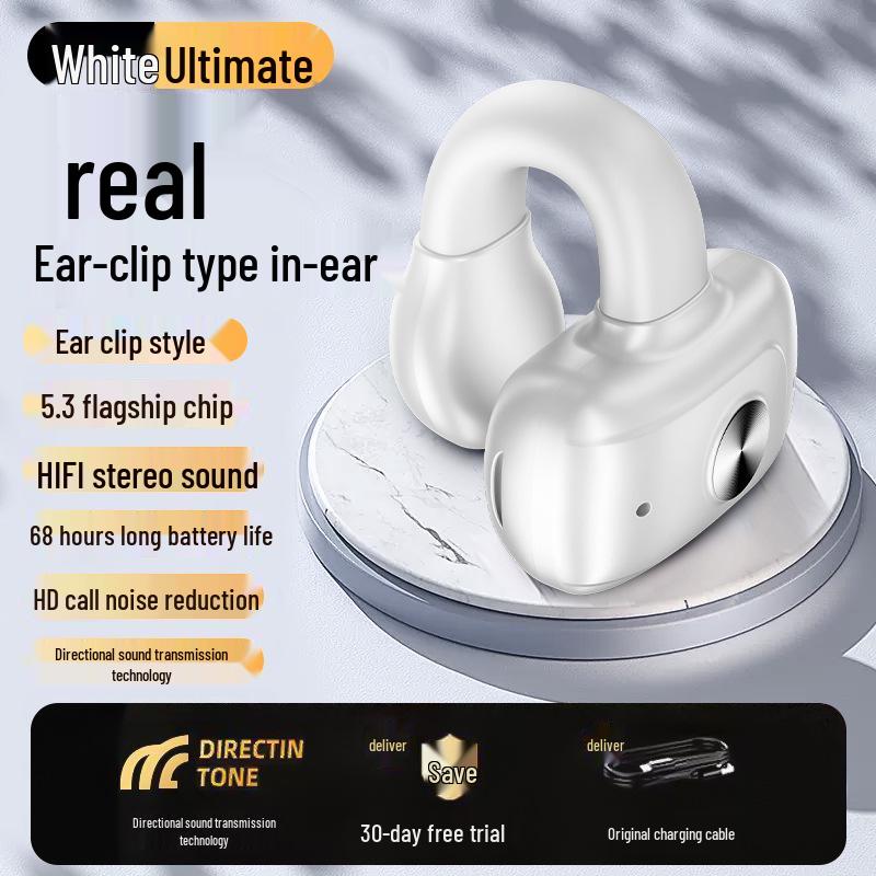 Mini Wireless Bluetooth Ear Clip: Sports Noise-Canceling Earphones with Long Battery Life