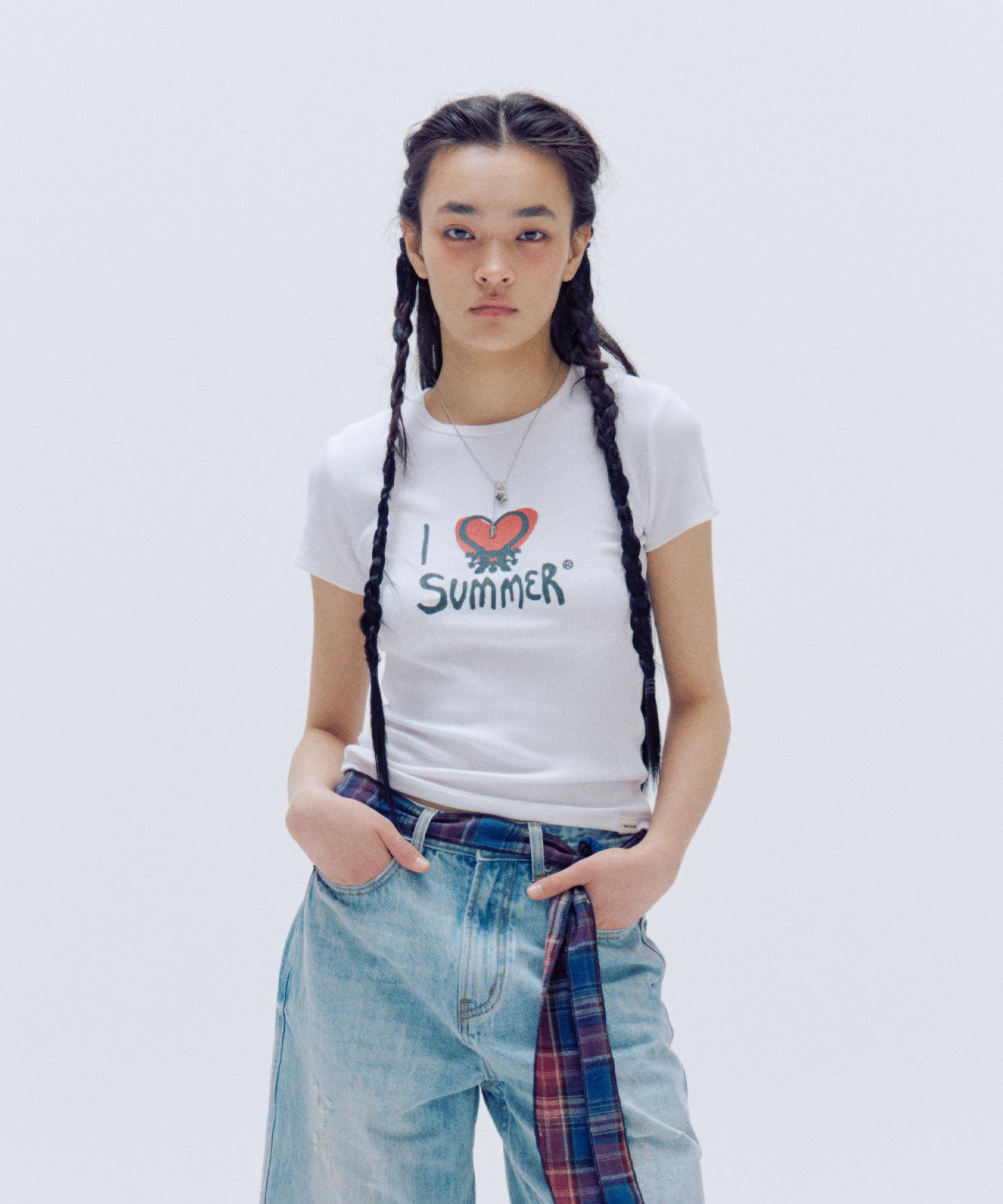 Trip Shop I Love Summer Short Sleeve T-Shirt White/01