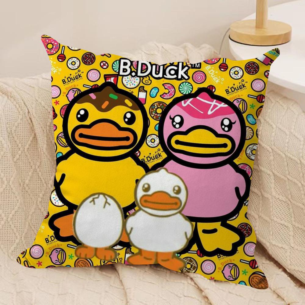 Fashion BB DDuck Cushion Cover Soft Plush Throw Pillow Cover DoubleSided Decorative Cushion Case Sofa Bedroom Home Decor