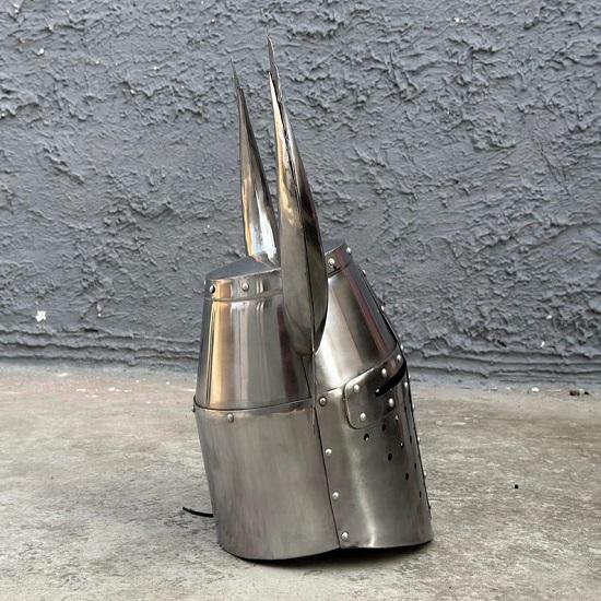 Deutscher Ritterhelm Mittelalter LARP Rollenspiel Stahlhelm