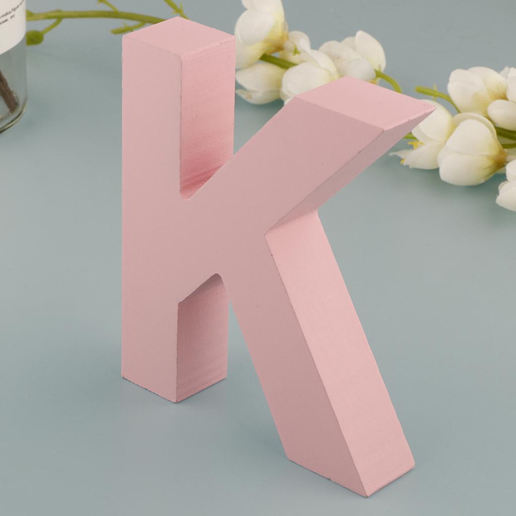 Dřevěné Růžové 26 Písmen Abecedy Svítící Písmena Nástěnná Dveřní Závěsná Cedule A-Z pro Dětský Pokoj Pokojíček Dekorace