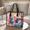 Tropical Print Tote Bag Summer Casual Handbag for Daily Use Stylish Shopping Bag with Flamingo Toucan Pattern for Women