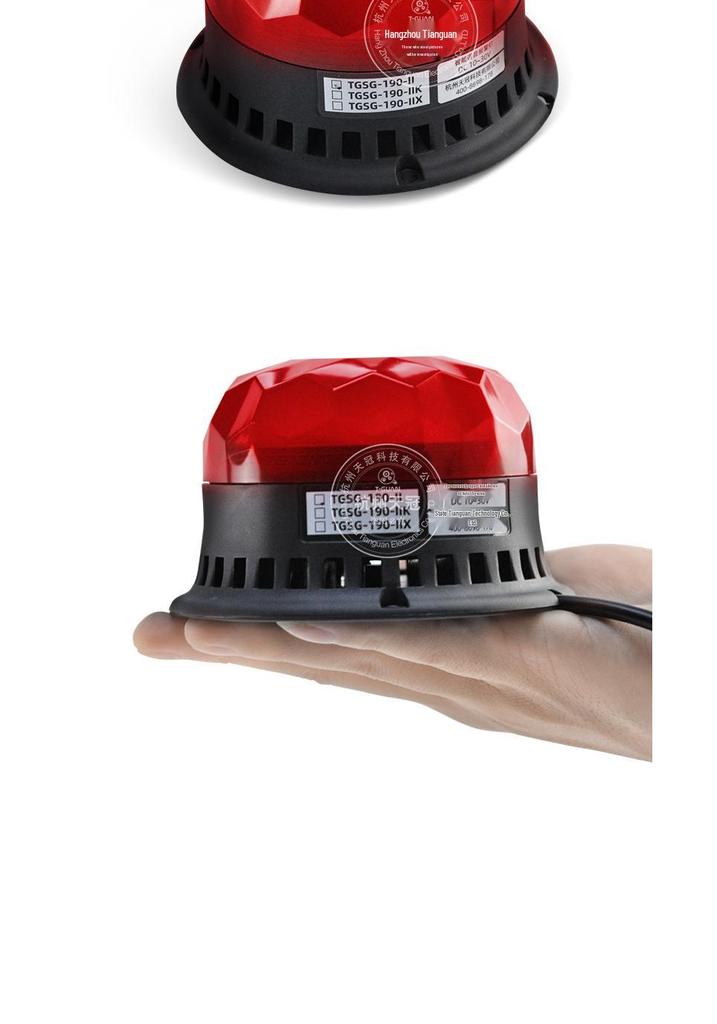 TGSG-190-II Intelligent Flashing Alarm Light with Voice Warning, Rotating Signal, and Sound for 12V/24V Systems