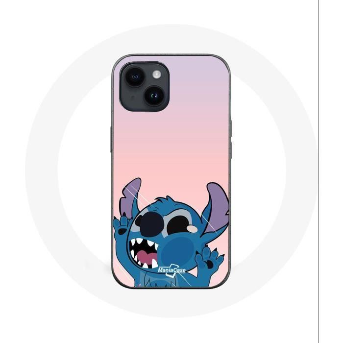 Coque - Maniacase - Iphone 14 Plus - Souple - Stitch le Nez en l'air - Rose
