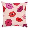 Customizable Pillowcase Chair Waist Throw Pillowcase Home Decor Colorful Red Lips Pattern Short Cushion Cover