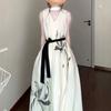 Cool Casual Style Sleeveless Ink Printing Vest Dress Light Luxury High Sense Loose A Word Long Dress