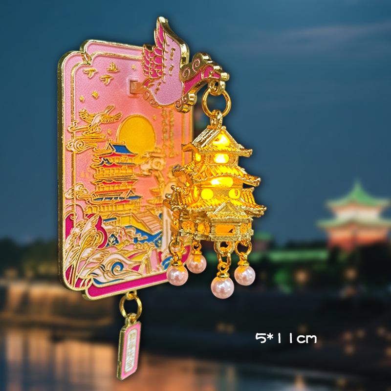 Nanchang Tengwang Pavilion Metal Lantern Fridge Magnet - Cultural Souvenir Gift