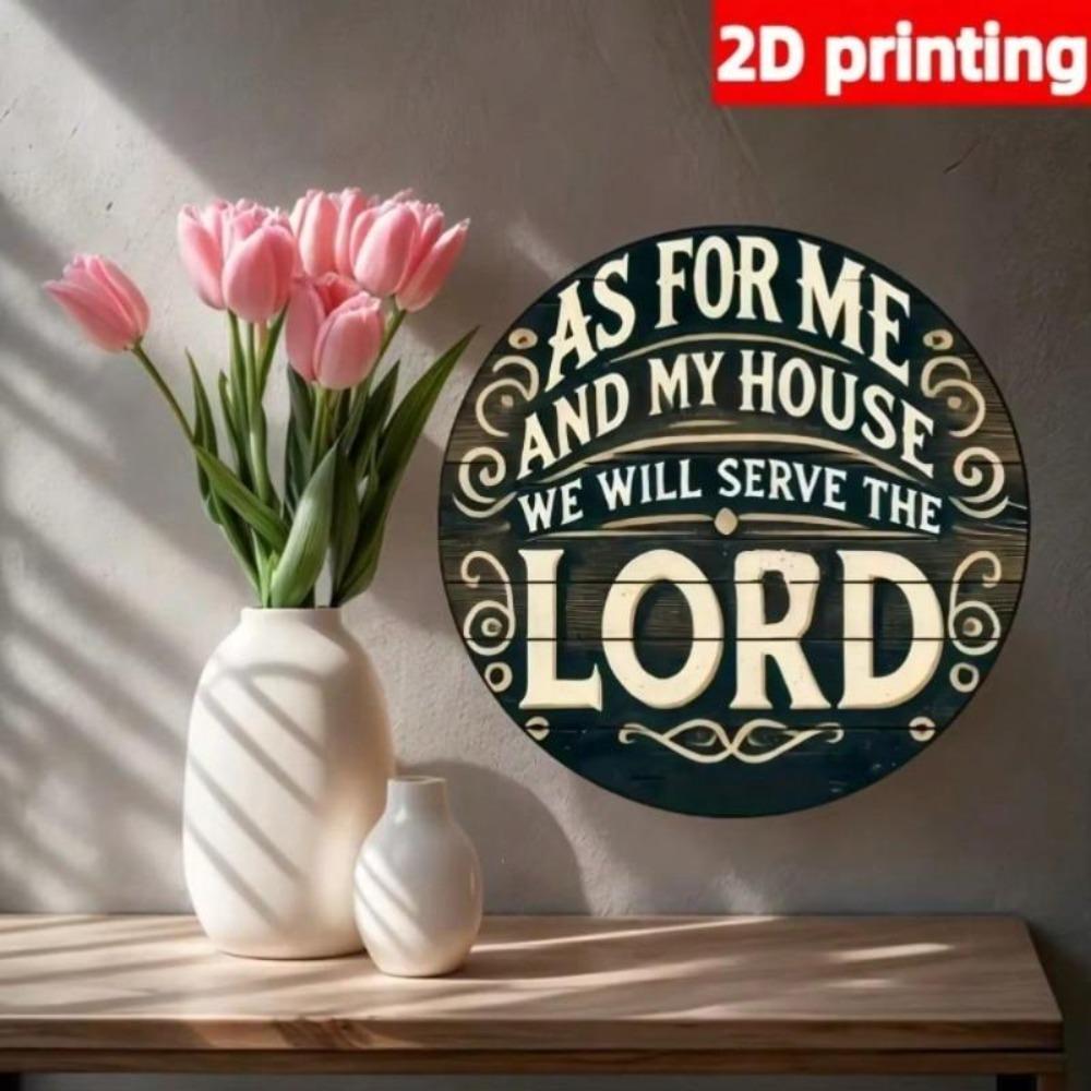 Flat Round Metal Wall Art Christian Bible Verse Decor