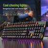 K104 Mechanical Keyboard, Blue Switch, 7-Color Lighting, 26-Key Anti-Ghosting for Office and Gaming.