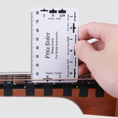 Guitar Neck Ruler Accurate Portable PVC String Action Ruler Gauge for Guitar